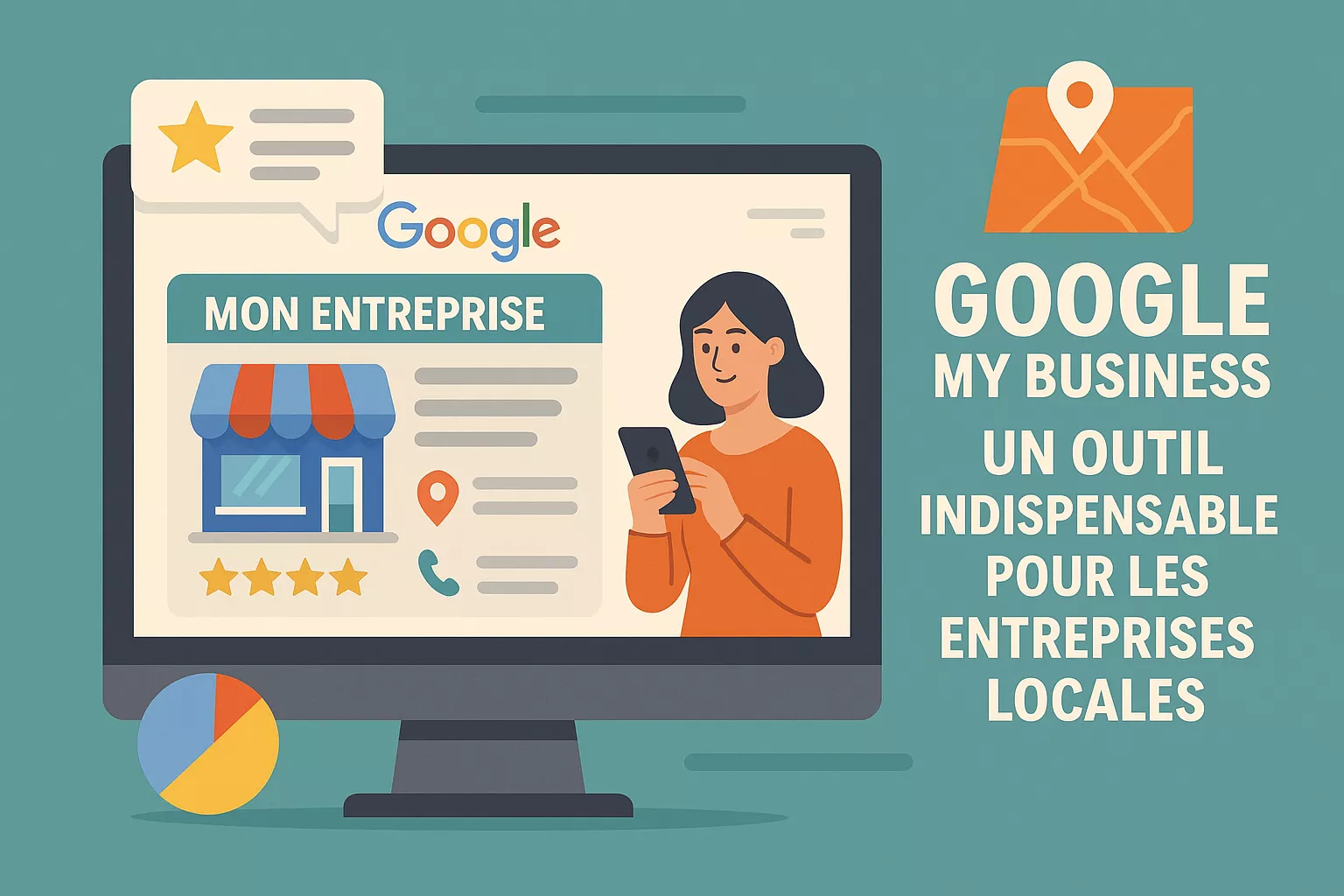 Illustration de l'article représentant une ordinateur sur la page google my business d'une entreprise